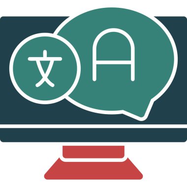 Online eğitim. Web simgesi basit illüstrasyon