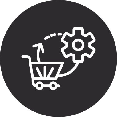 Alışveriş arabası simgesi, vektör illüstrasyonu