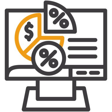 veri analizi düz vektör simgesi