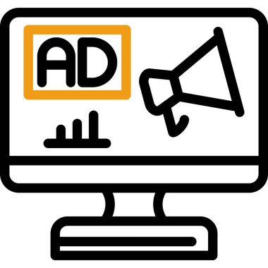 reklam reklam ikonu ana hatları biçiminde