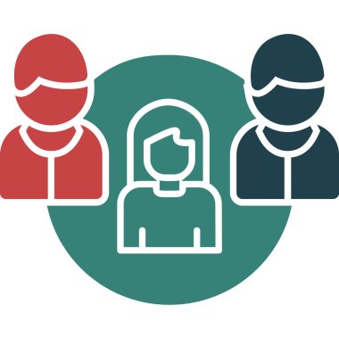 Çemberdeki insanların vektör simgesi, insanlar, erkek, kadın