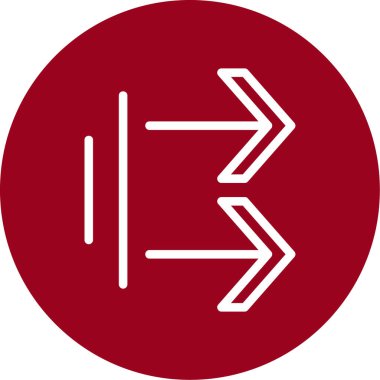 Yönlendirme vektörü simgesi. biçim düz simge sembolü, simge kırmızı rengi, beyaz arkaplan.