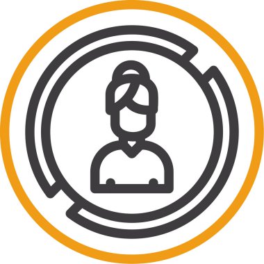 Yuvarlak avatarlı adam, vektör illüstrasyonu