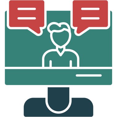 çevrimiçi konferans, vektör illüstrasyonu.