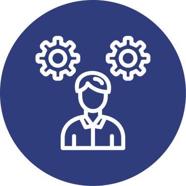 Vektör simgesi çizimi, vites teçhizatlı adam