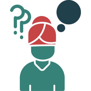 Soru ve ünlem işareti vektör simgesi. biçim iki renkli düz sembol, yumuşak mavi renkler, yuvarlak açılar, beyaz arkaplan.