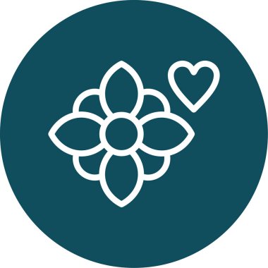 Güzel bir kalp şeklindeki çiçeğin vektör çizimi