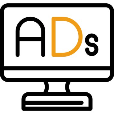 reklam reklam ikonu doldurulmuş - taslak biçimi