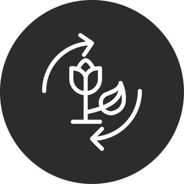 Bir çiçek simgesinin vektör illüstrasyonu