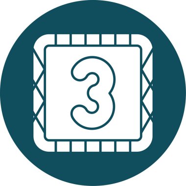 Beyaz arkaplanda üç numaranın vektör çizimi