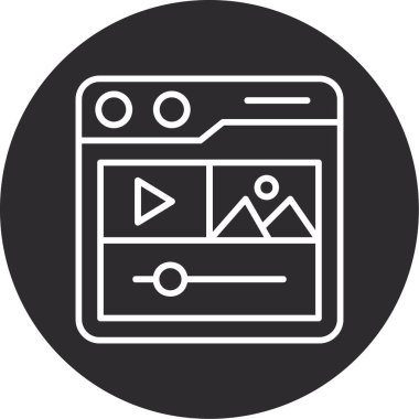 Video kamera. Web simgesi basit illüstrasyon