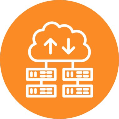 Bulut Hesaplama. Web simgesi basit illüstrasyon