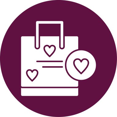 Kalp simgesine sahip çantanın vektör illüstrasyonu