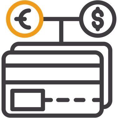 Euro bankacılık ikonu. Avro vektör illüstrasyonunu özetle