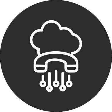 Bulut Hesaplama. Web simgesi basit illüstrasyon