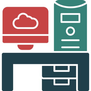 sunucu depolama simgesi, vektör illüstrasyonu