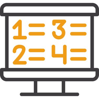 Matematik matematik ikonu - ana hatlar biçiminde