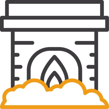 Şömine. Web simgesi basit illüstrasyon