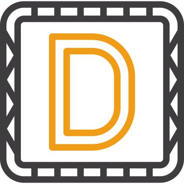 Alfabe Harfi D vektör çizimi