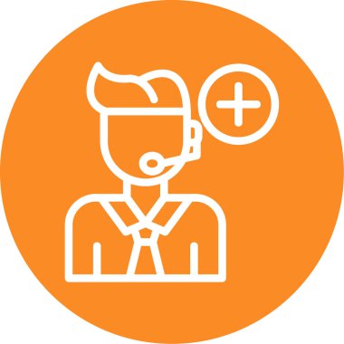 Doktor ikonu. Web tasarımı için hasta vektör simgesinin basit çizimi