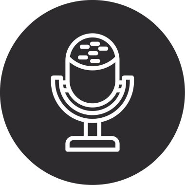 Mikrofon. Web simgesi basit tasarım