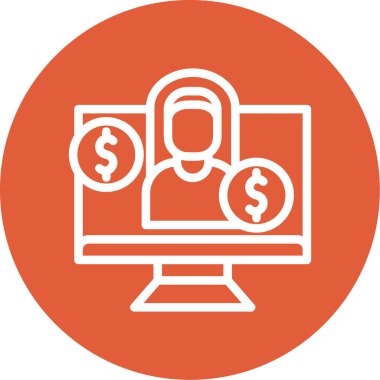 Dolar işareti olan bir bilgisayarın vektör çizimi