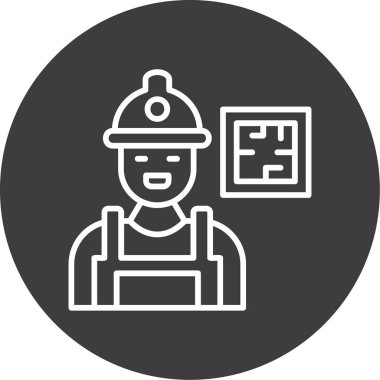 Mühendis simgesi, vektör illüstrasyonu