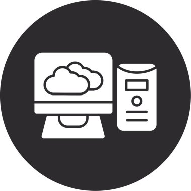 bulut veritabanı vektör simgesi modern basit tasarım