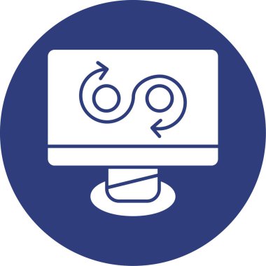 Bilgisayar monitörü. Web simgesi basit illüstrasyon