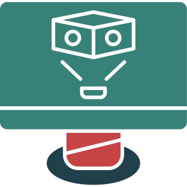 robot. Web simgesi basit illüstrasyon