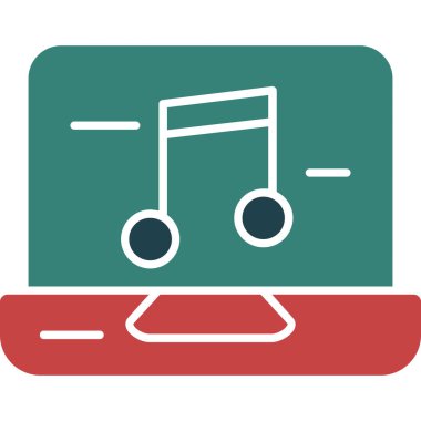 müzik çalar simgesi olan dizüstü bilgisayar