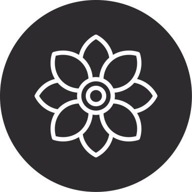 beautiful flower vector line icon