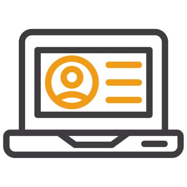 Kameralı laptop, vektör illüstrasyonu