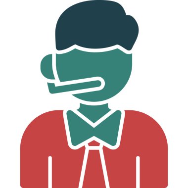 İş adamı düz simgesi, vektör illüstrasyonu