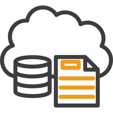 veri merkezi bulut simgesi ile doldurulmuş ana hat biçimi