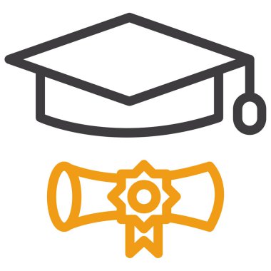 diploma. Web simgesi basit illüstrasyon