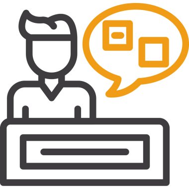 Bir adam ve dizüstü bilgisayarın vektör çizimi