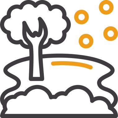 Anahat biçiminde bulut ağacı orman simgesi