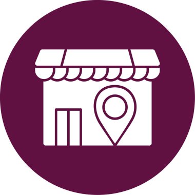 Dükkan konumu simgesi. vektör çizimi tasarımı