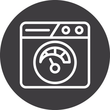 çamaşır makinesi simgesi. Vektör biçimi düz simge, gri renk, beyaz arkaplan.