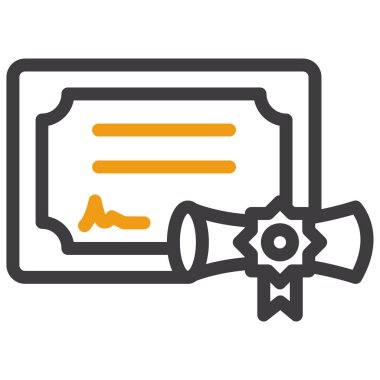 Sertifika simgesi vektör çizimi çizimi. Sertifika işareti