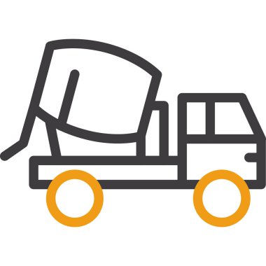 Römork simgesi olan kamyon, vektör tasarımı