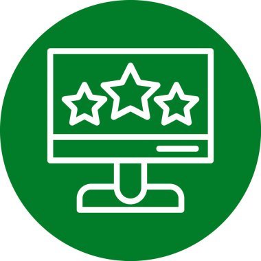 Yıldızlı bilgisayar ekranı, vektör simgesi