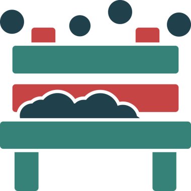 Otel ikonu. Web için yatak vektör simgelerinin basit çizimi