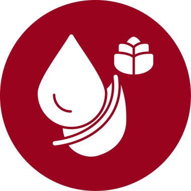 Su damlası vektör simgesi. biçim iki renkli düz sembol, yuvarlak açılar, kırmızı arkaplan, beyaz arkaplan,