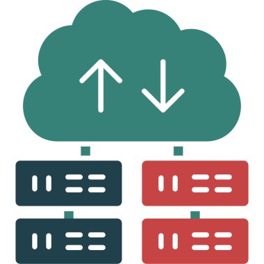 Ağ bulut sunucu vektör çizim