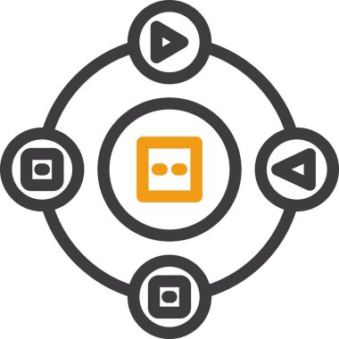 Modern b 'nin vektör illüstrasyonu oyuncu simgesinden yoksun