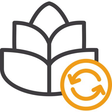 Geri dönüşüm simgesi, ana hatlı vektör çizimi tasarımı