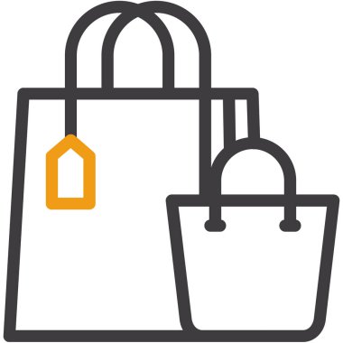 Alışveriş poşeti ikon vektör illüstrasyonu