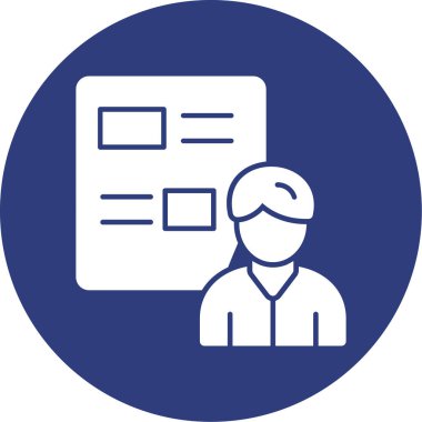 Kartı ve dizüstü bilgisayar simgesi vektörü olan bir adam